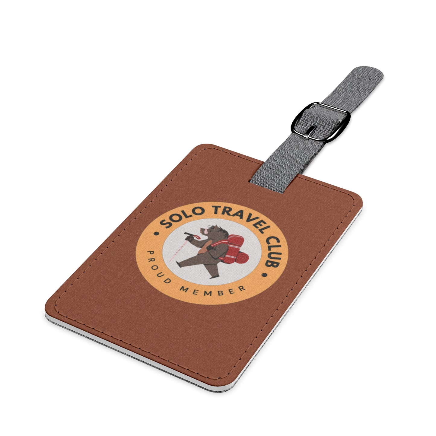 Solo Travel Club Luggage Tag – Boar Badge (Fire Symbol Guide)