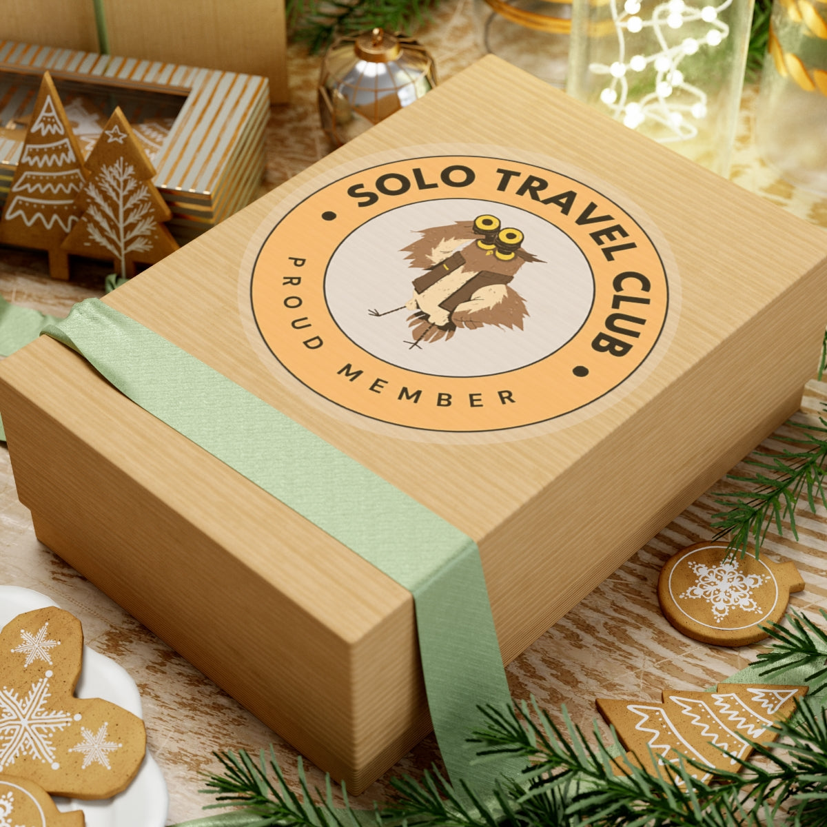 Solo Travel Club Sticker – Owl Badge (Air Symbol Guide)