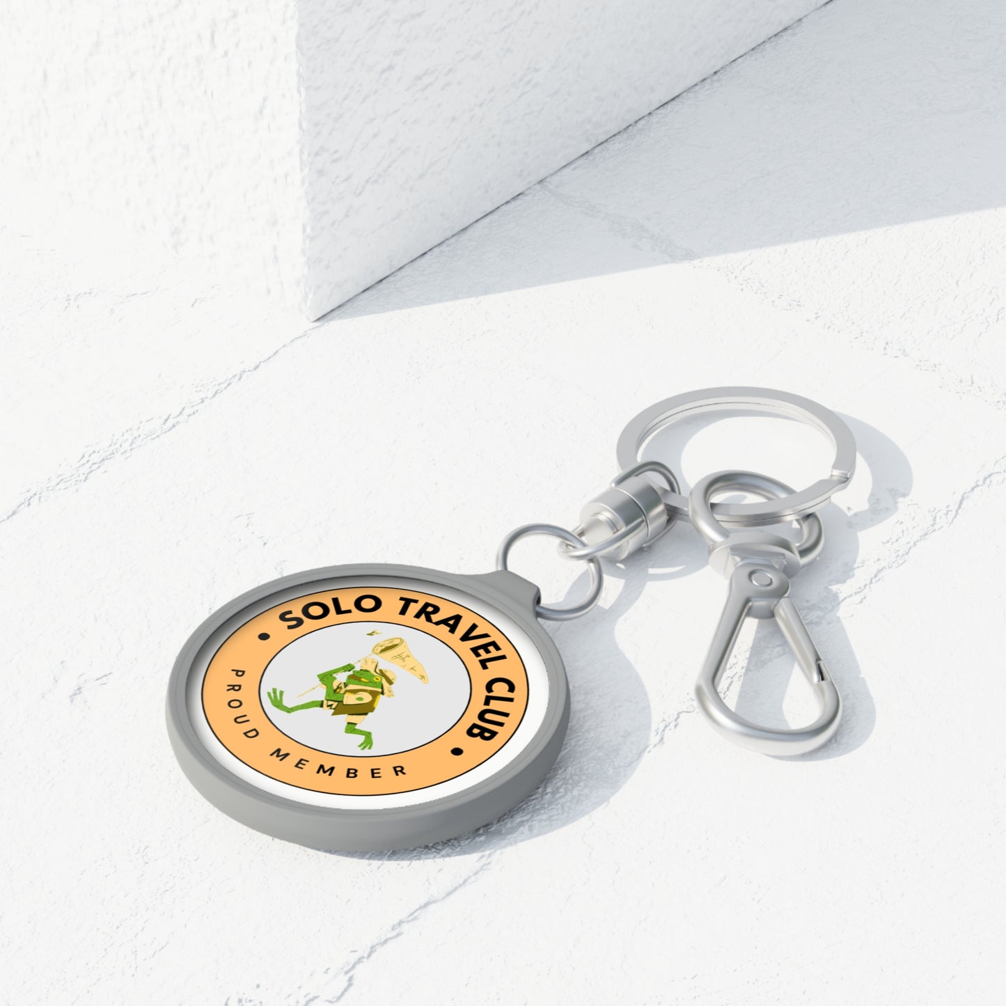 Solo Travel Club Keychain – Frog Badge (Water Symbol Guide)