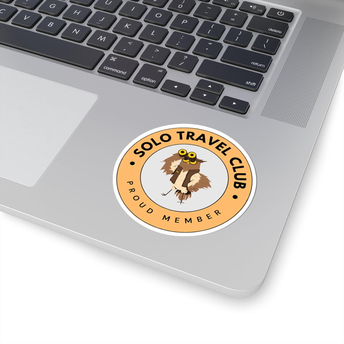 Solo Travel Club Sticker – Owl Badge (Air Symbol Guide)
