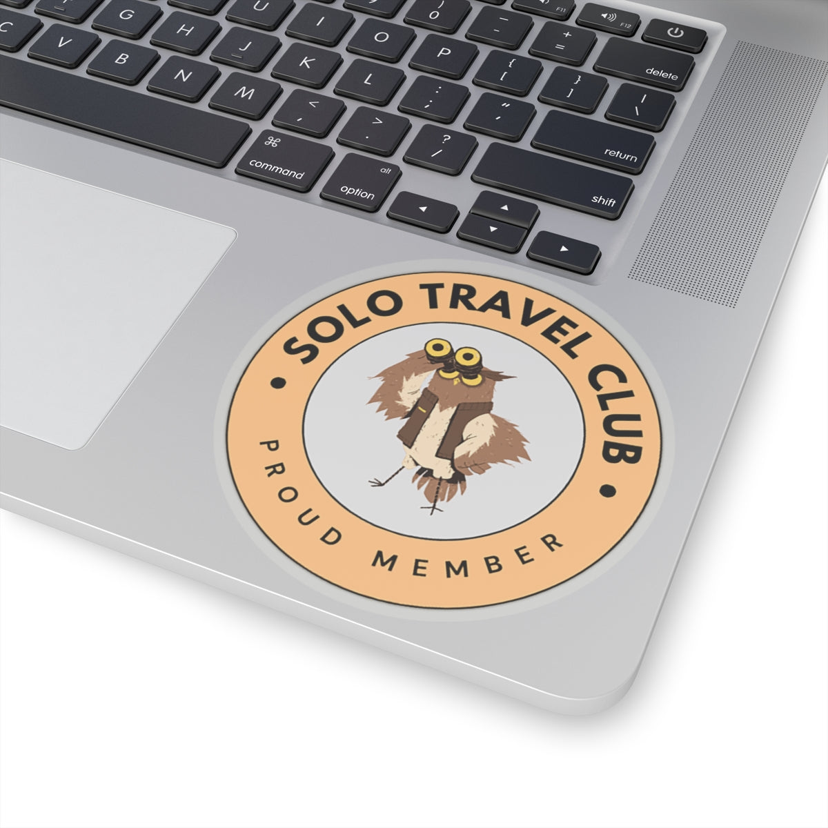 Solo Travel Club Sticker – Owl Badge (Air Symbol Guide)