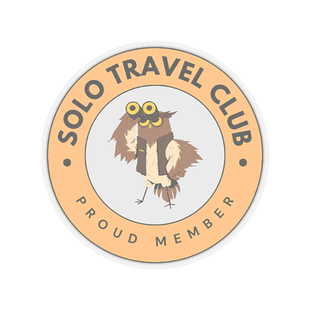 Solo Travel Club Sticker – Owl Badge (Air Symbol Guide)