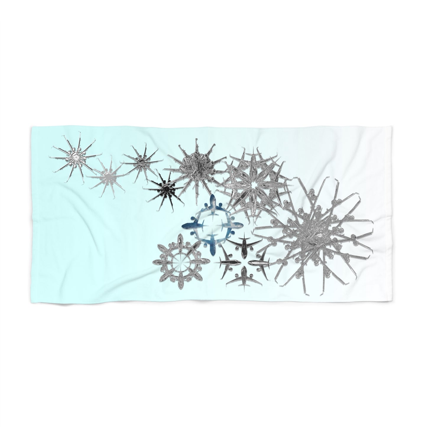 Aviation Snowflakes Beach Towel
