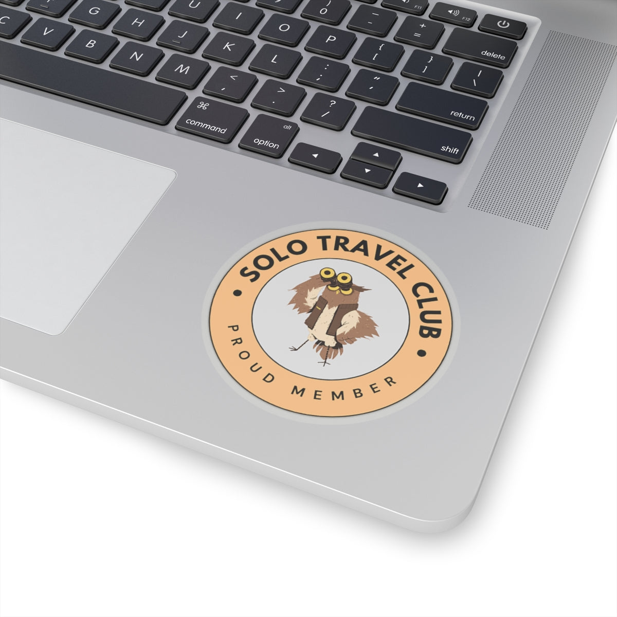 Solo Travel Club Sticker – Owl Badge (Air Symbol Guide)