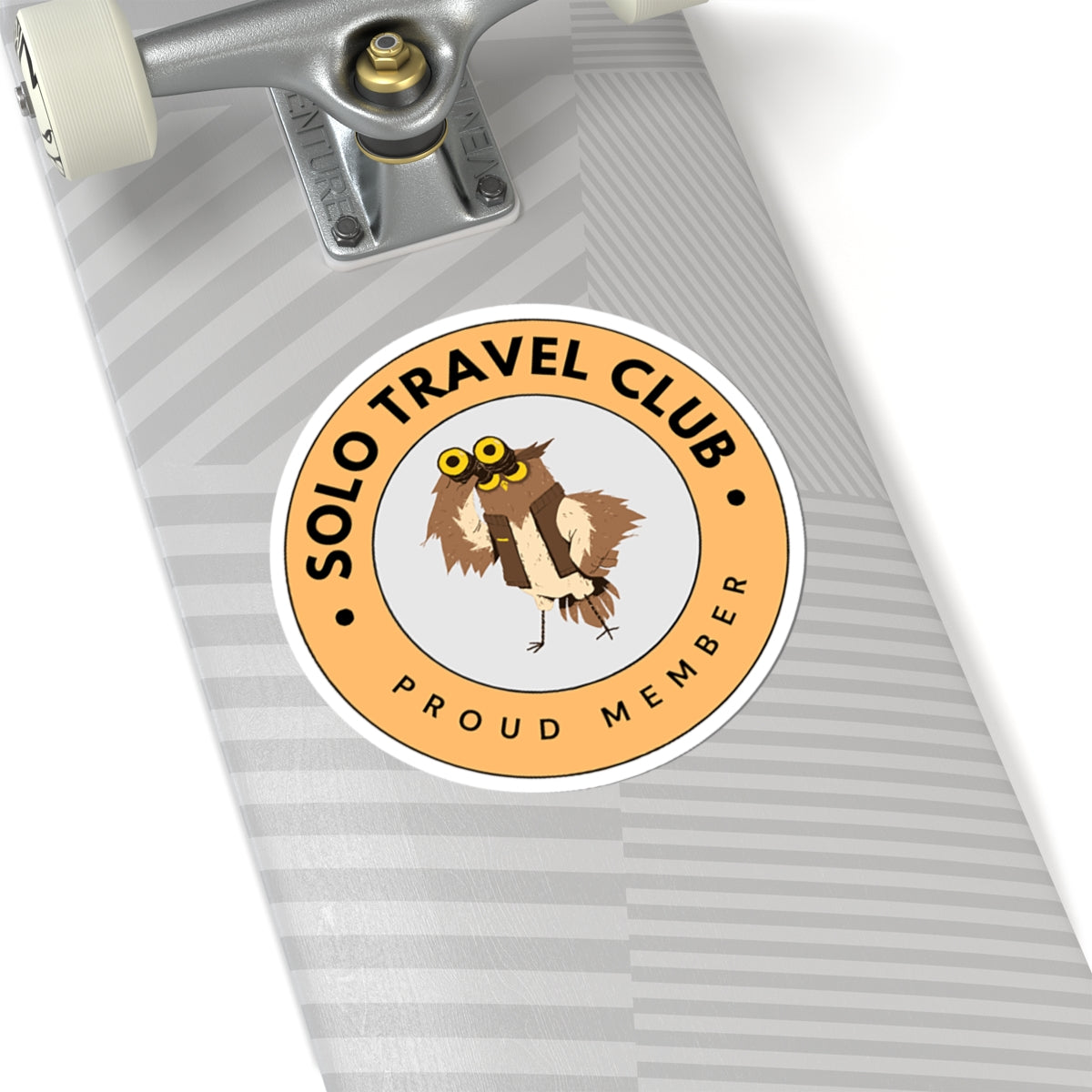 Solo Travel Club Sticker – Owl Badge (Air Symbol Guide)
