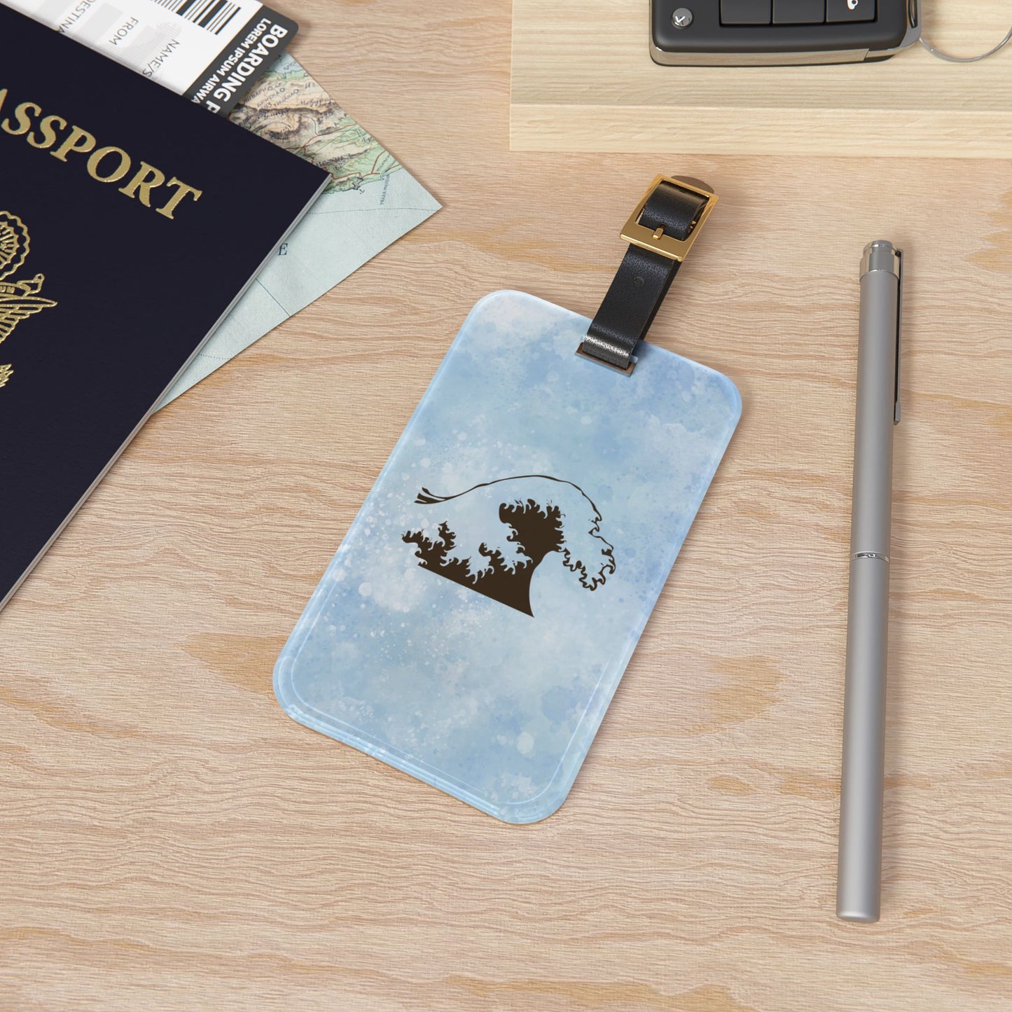 🌊 Wave Amulet Luggage Tag