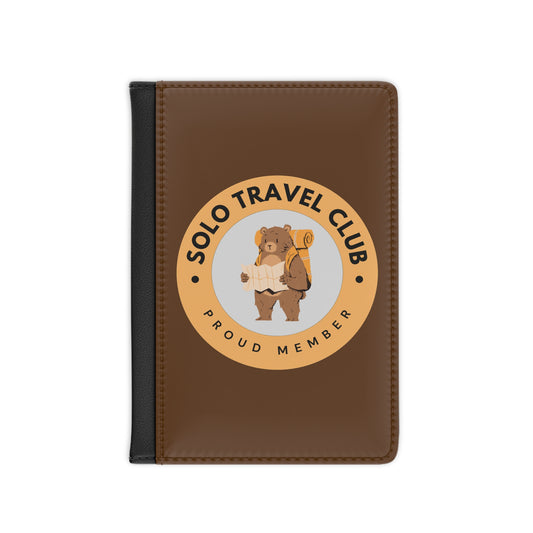 Solo Travel Club Passport Cover – Bear Badge (Earth Symbol Guide)