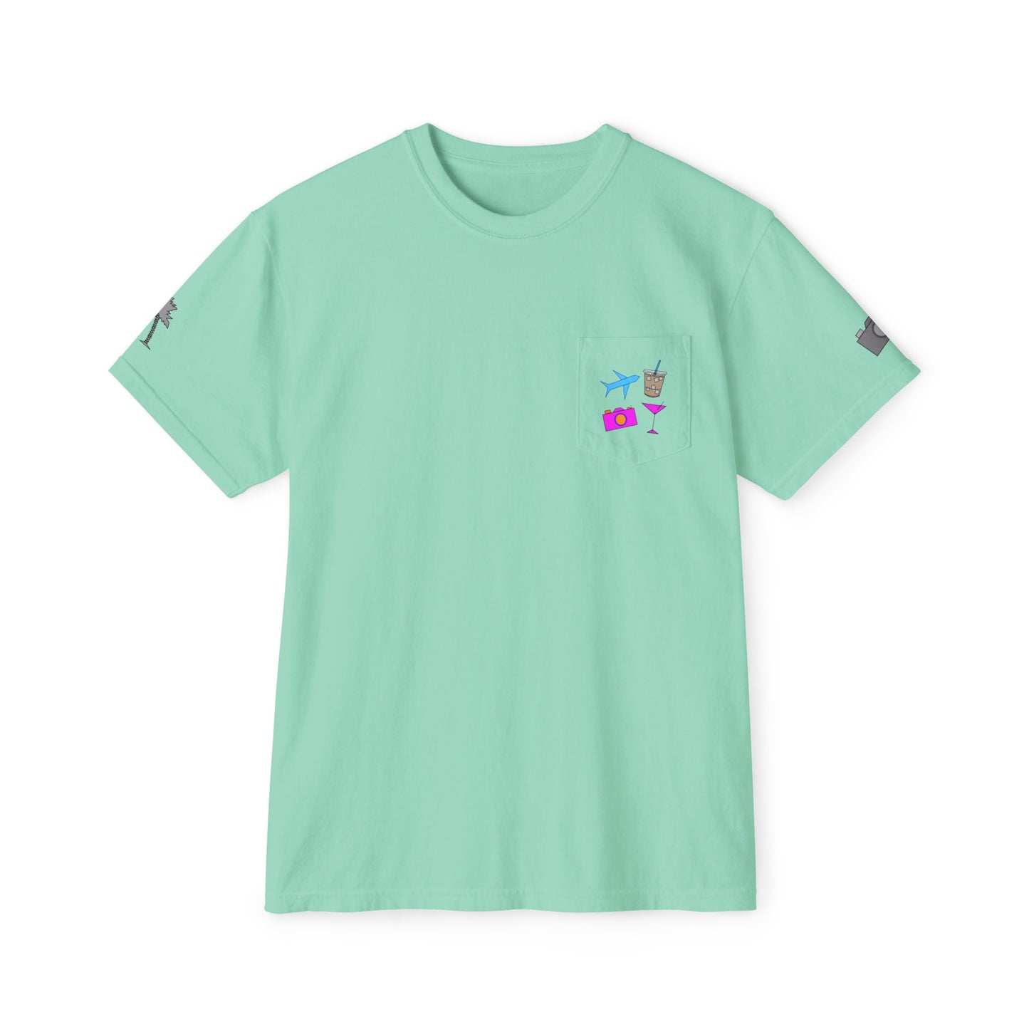 Travel Check - In Pocket T - Shirt (Comfort Colors) - SOLO SOHI Travel Shop