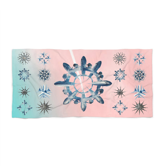 Aviation Snowflakes Beach Towel - SOLO SOHI Travel Shop