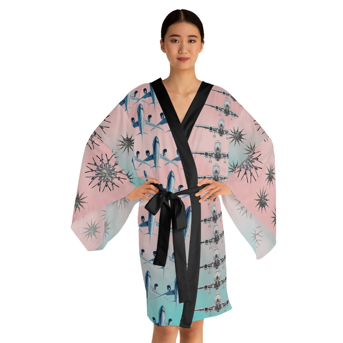 Aviation Snowflakes Kimono Robe - SOLO SOHI Travel Shop