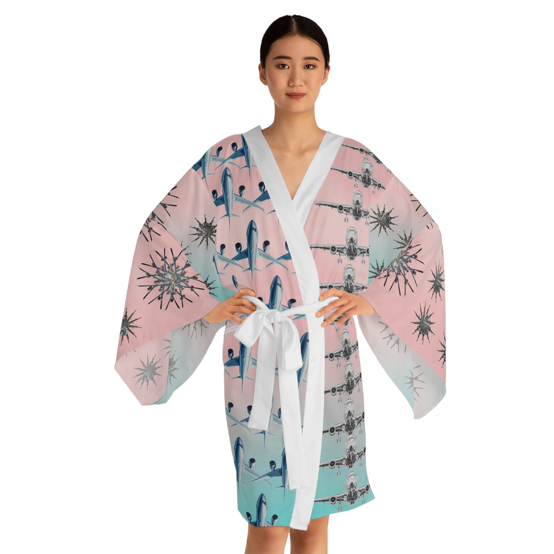 Aviation Snowflakes Kimono Robe - SOLO SOHI Travel Shop