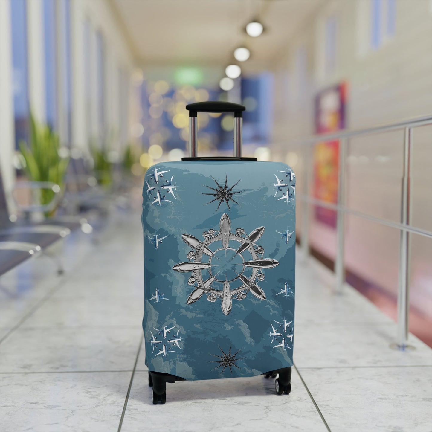 Aviation Snowflakes Luggage Cover - SOLO SOHI Travel Shop