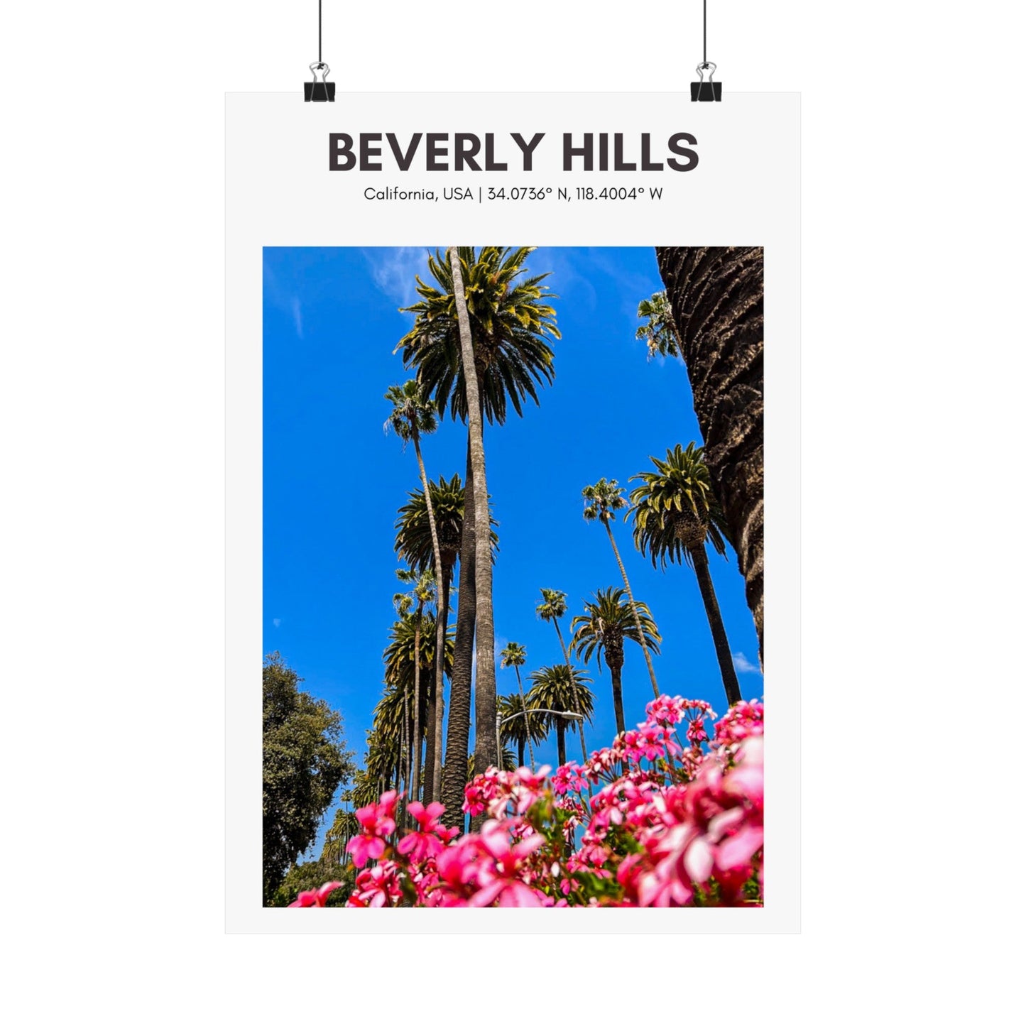 Beverly Hills Palm Trees Vertical Poster - SOLO SOHI Travel Shop