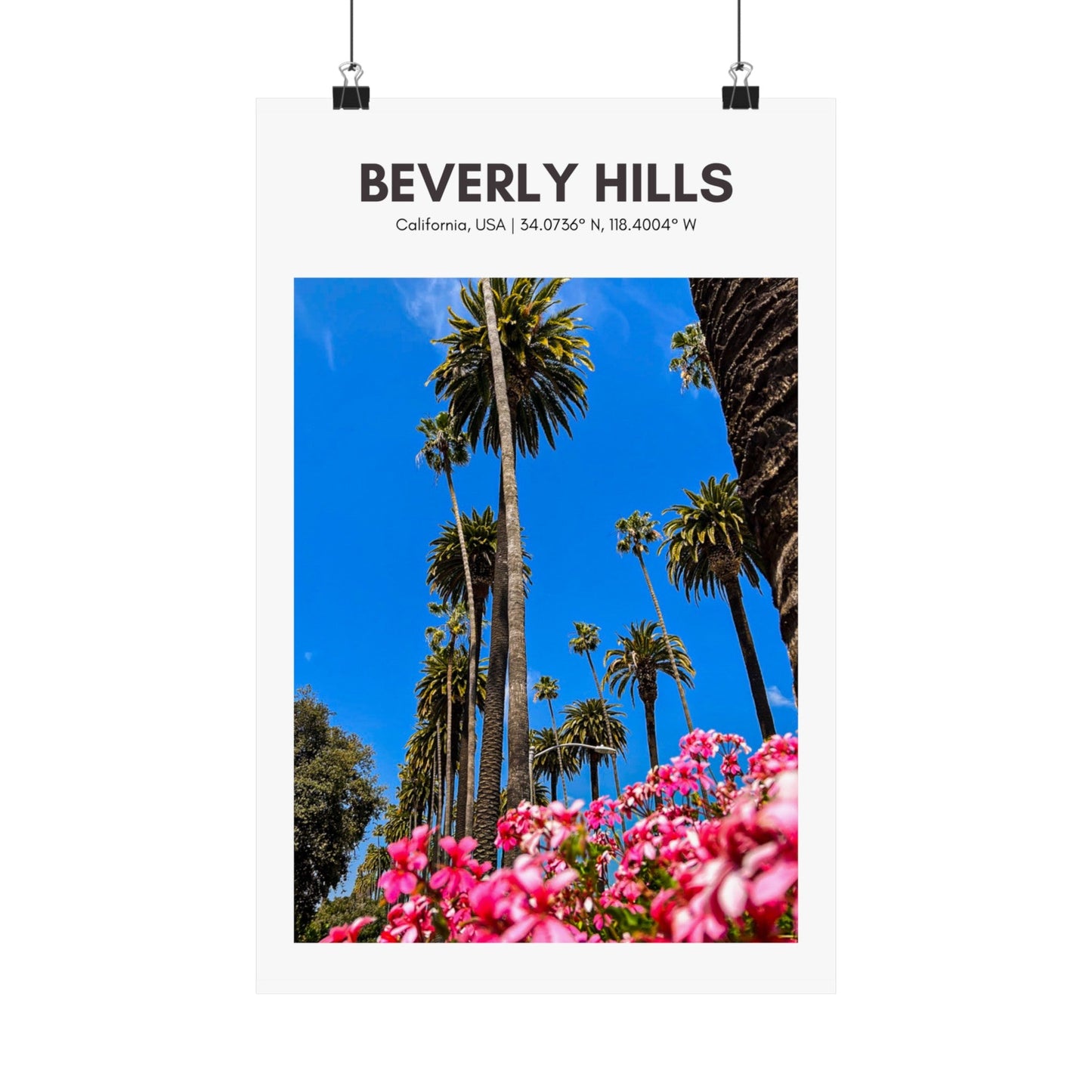 Beverly Hills Palm Trees Vertical Poster - SOLO SOHI Travel Shop