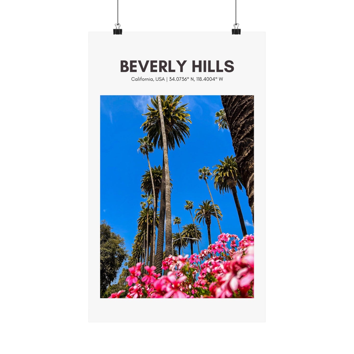 Beverly Hills Palm Trees Vertical Poster - SOLO SOHI Travel Shop