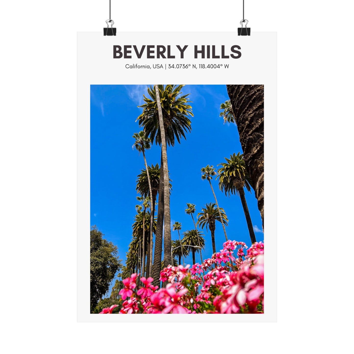 Beverly Hills Palm Trees Vertical Poster - SOLO SOHI Travel Shop