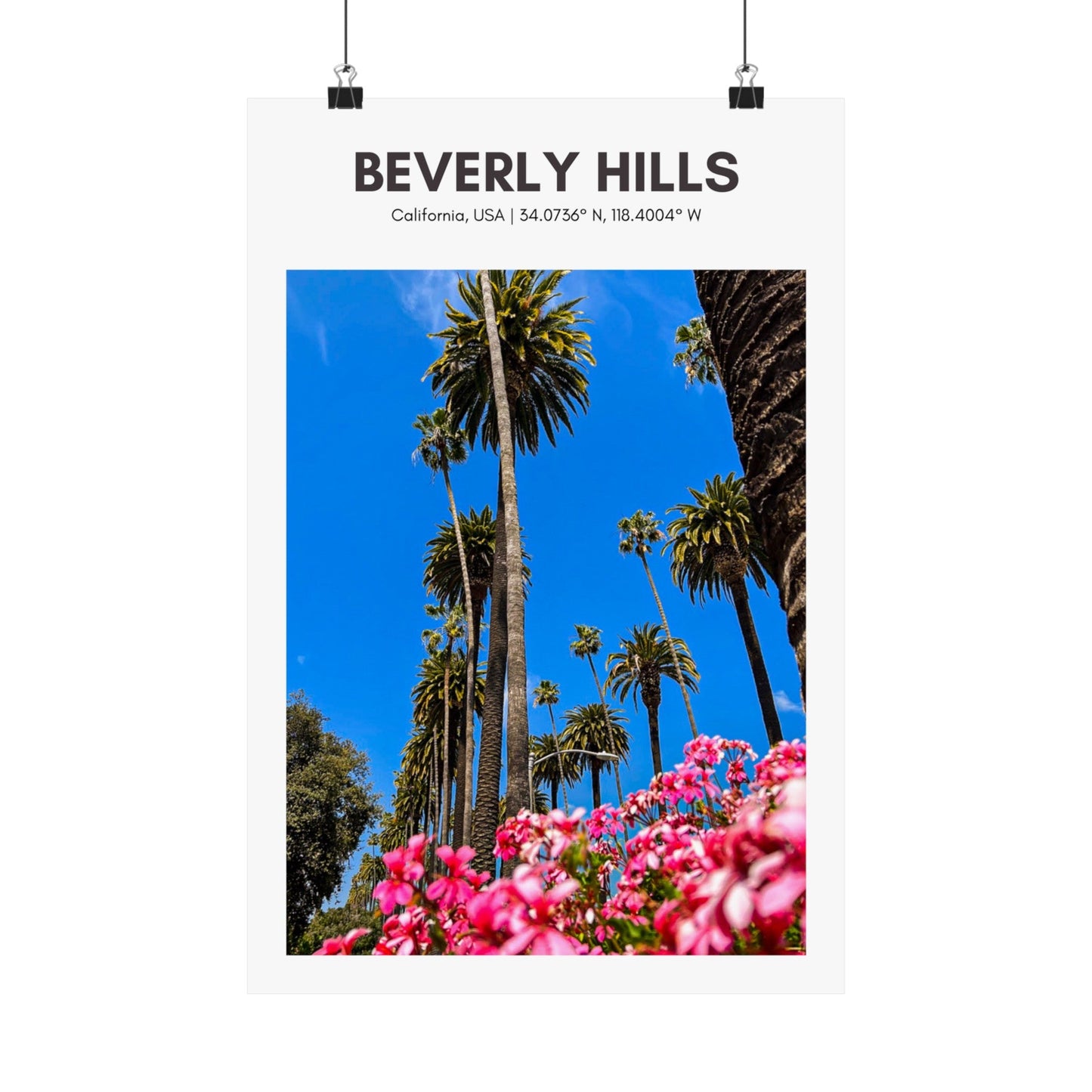 Beverly Hills Palm Trees Vertical Poster - SOLO SOHI Travel Shop