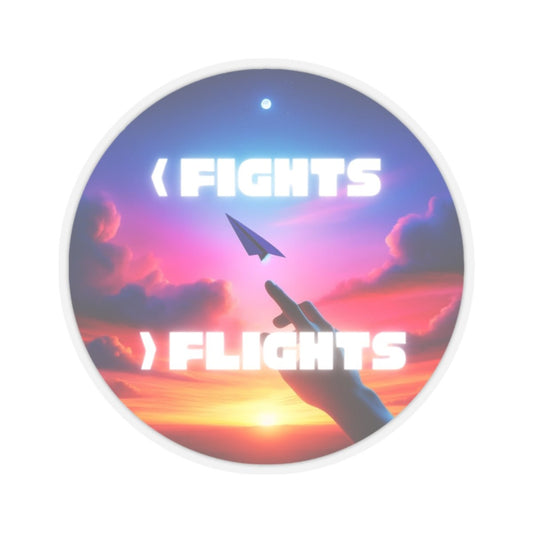 Less Fights More Flights Sticker - SOLO SOHI Travel Shop