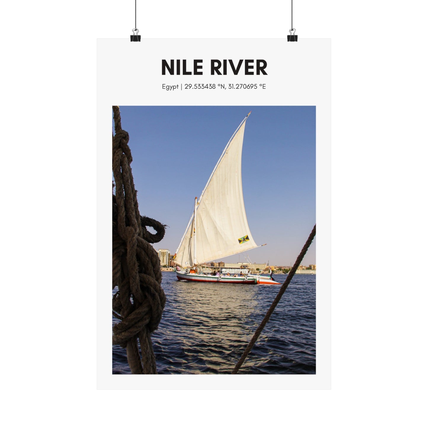 Nile River Felucca Vertical Poster - SOLO SOHI Travel Shop