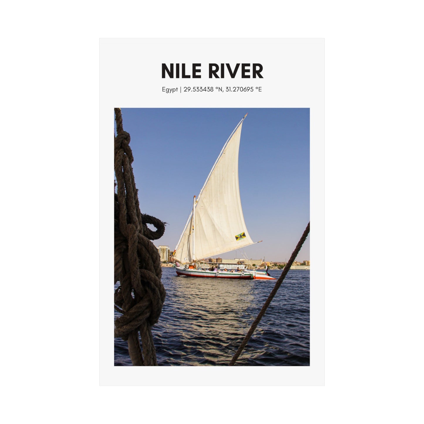 Nile River Felucca Vertical Poster - SOLO SOHI Travel Shop