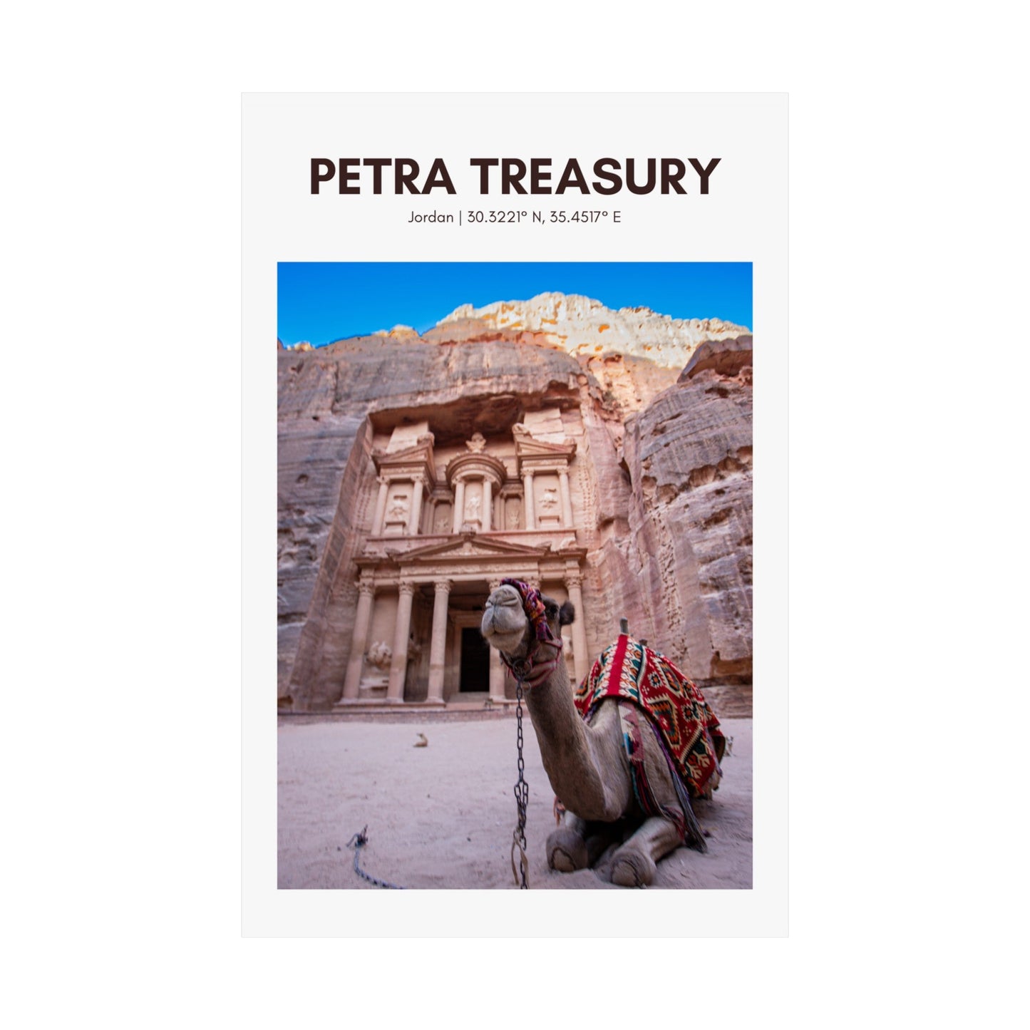 Petra Treasury & Camel Vertical Poster - SOLO SOHI Travel Shop