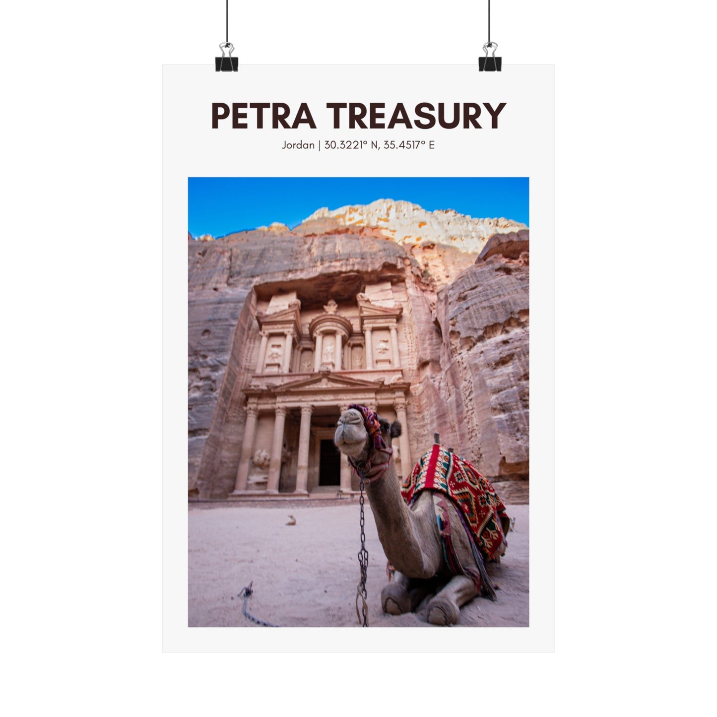 Petra Treasury & Camel Vertical Poster - SOLO SOHI Travel Shop