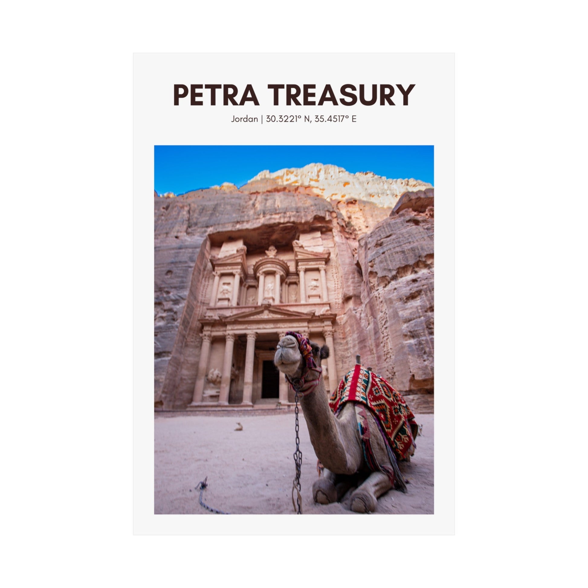 Petra Treasury & Camel Vertical Poster - SOLO SOHI Travel Shop