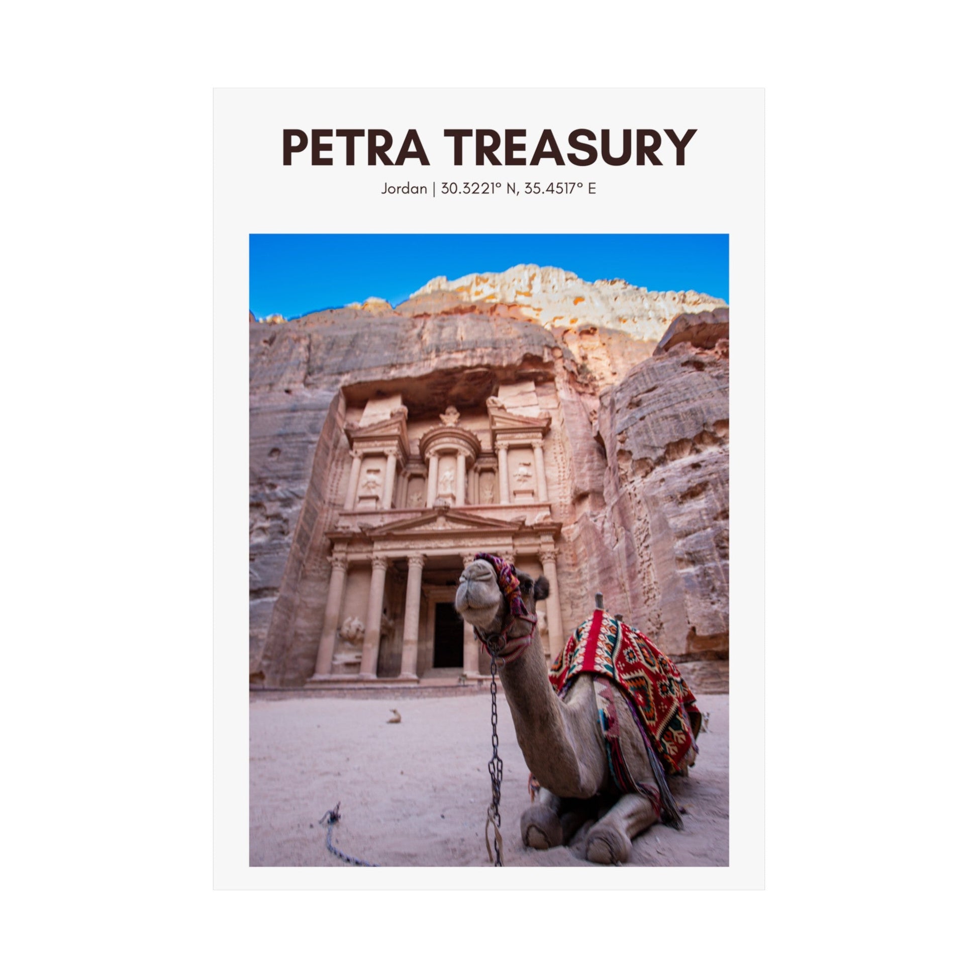 Petra Treasury & Camel Vertical Poster - SOLO SOHI Travel Shop