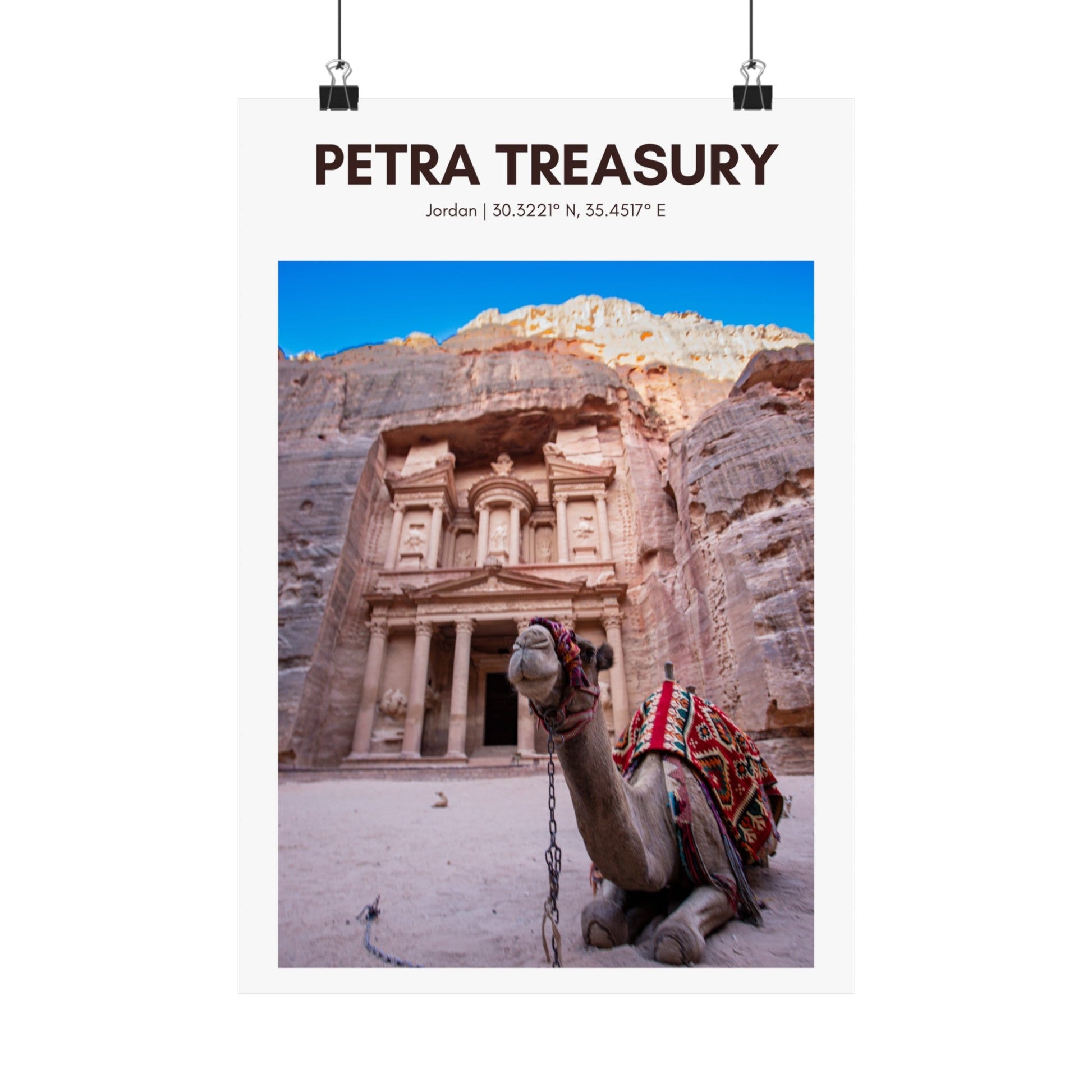 Petra Treasury & Camel Vertical Poster - SOLO SOHI Travel Shop