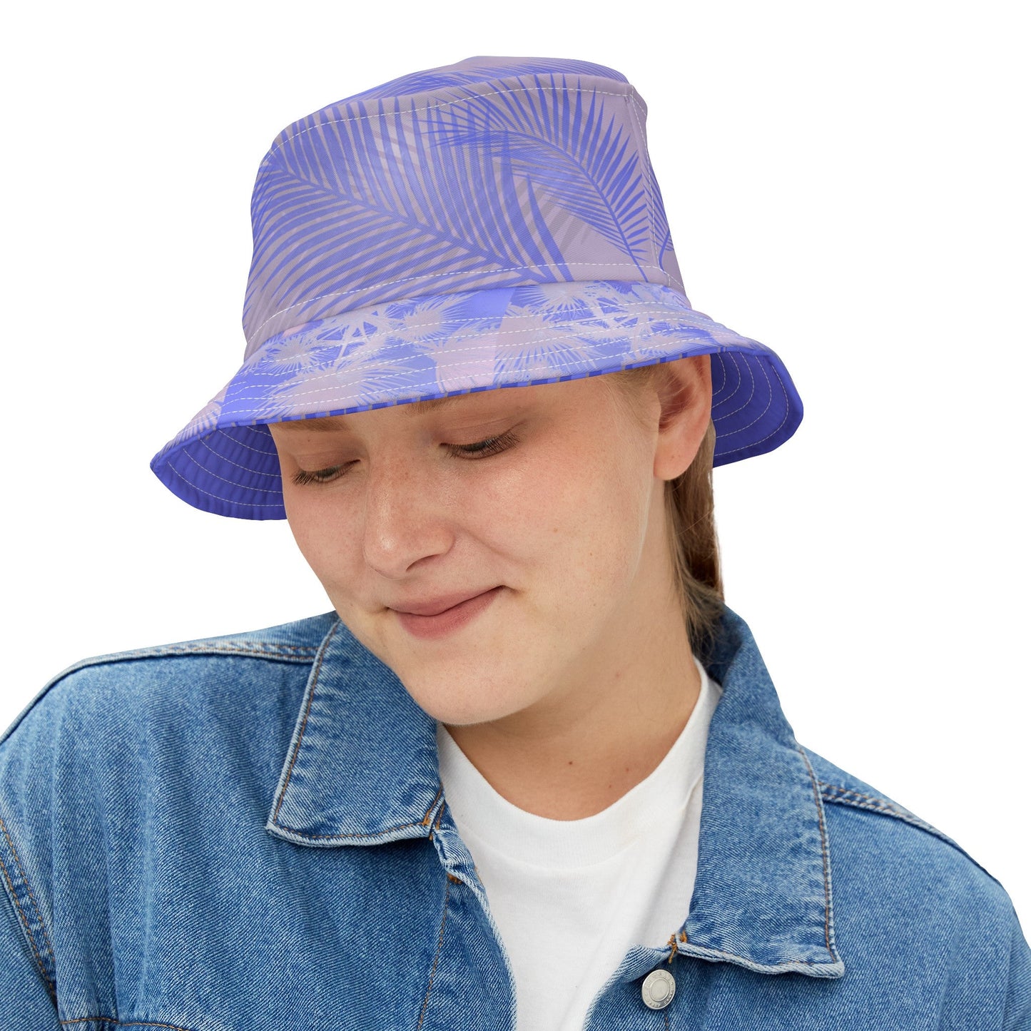 Purple Palm Trees Bucket Hat - SOLO SOHI Travel Shop