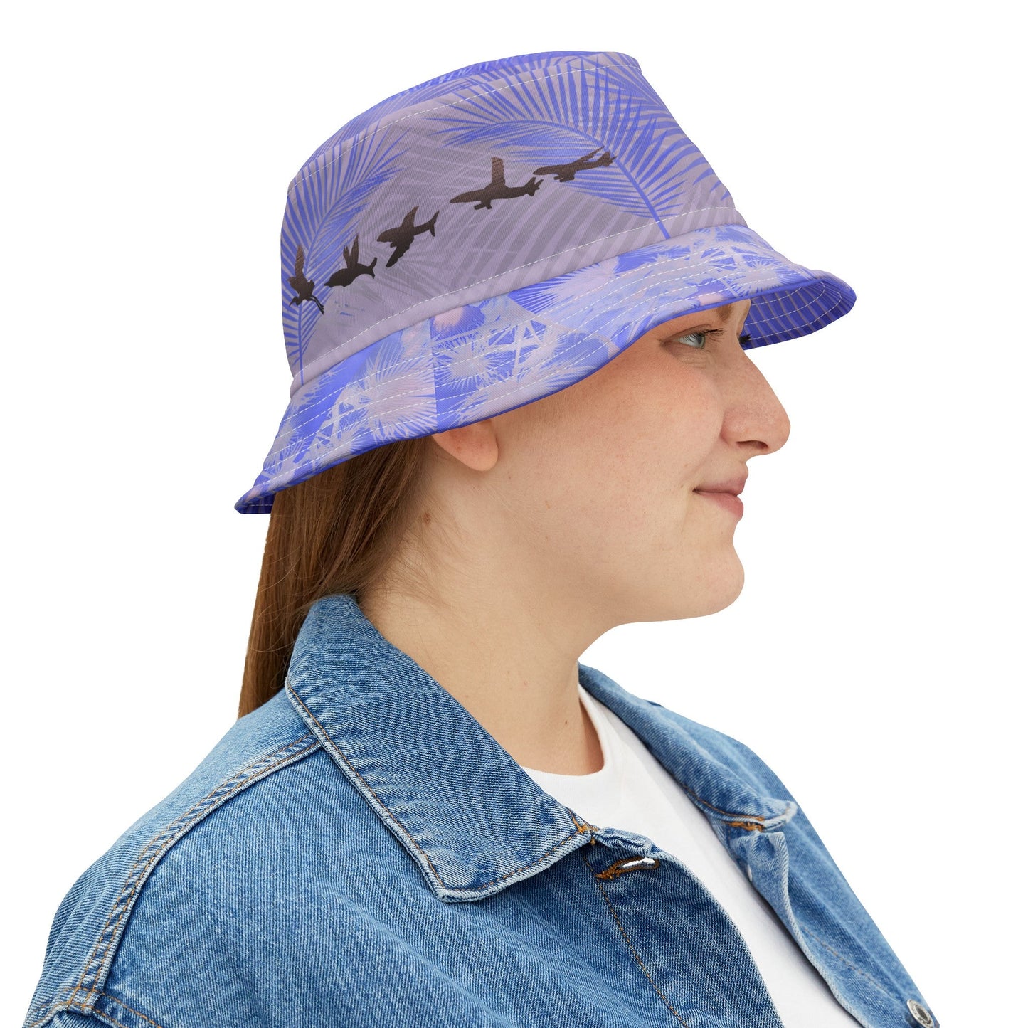 Purple Palm Trees Bucket Hat - SOLO SOHI Travel Shop