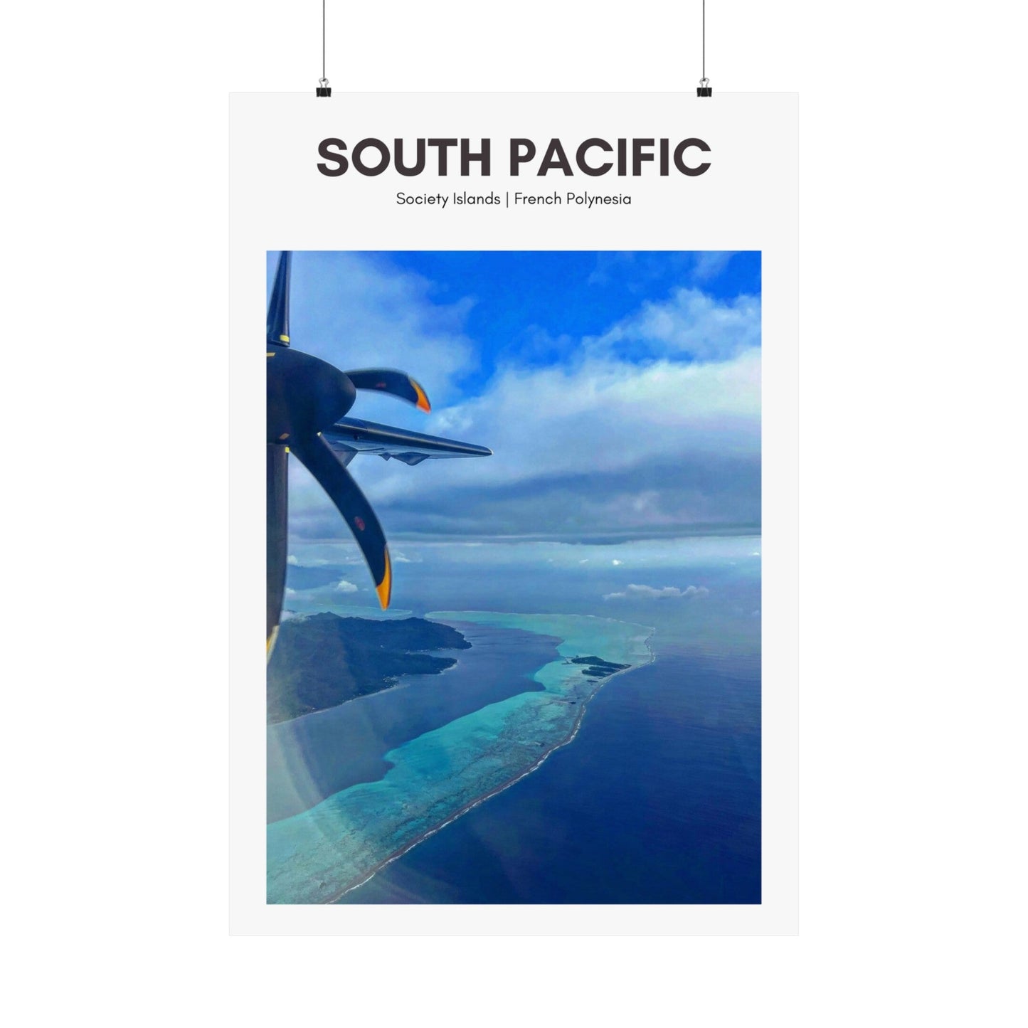 South Pacific Flight View Vertical Poster - SOLO SOHI Travel Shop