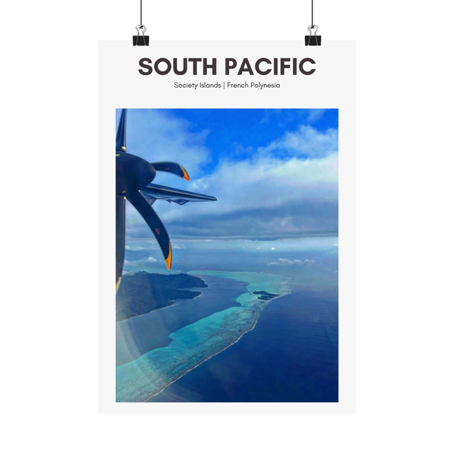 South Pacific Flight View Vertical Poster - SOLO SOHI Travel Shop