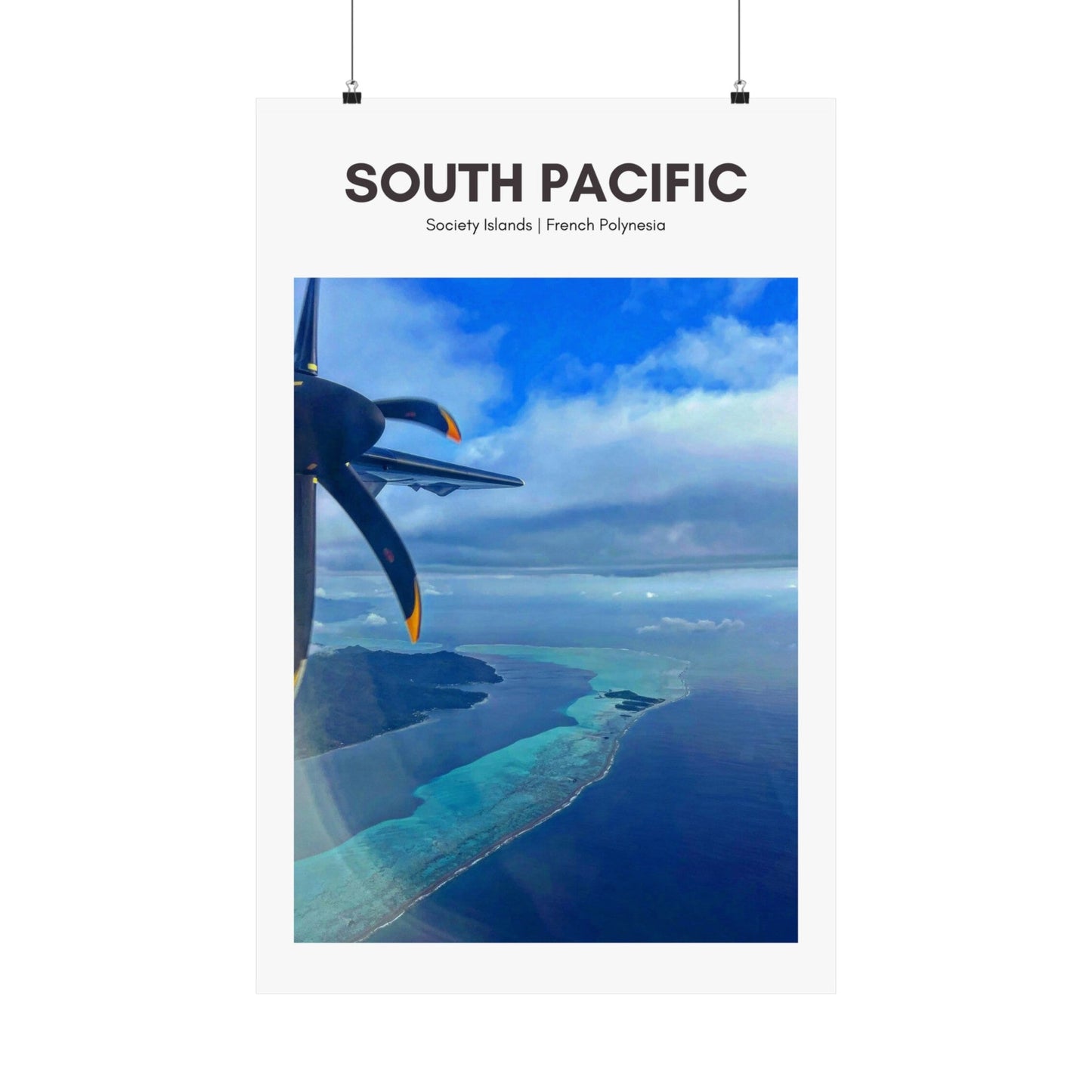 South Pacific Flight View Vertical Poster - SOLO SOHI Travel Shop