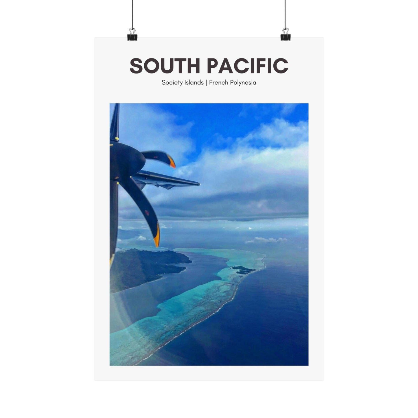 South Pacific Flight View Vertical Poster - SOLO SOHI Travel Shop