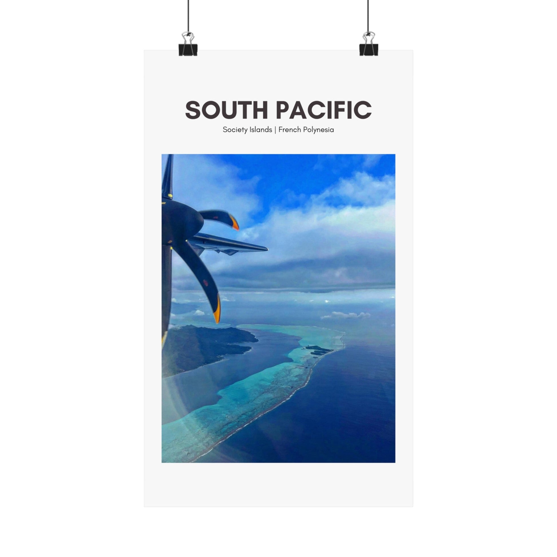 South Pacific Flight View Vertical Poster - SOLO SOHI Travel Shop