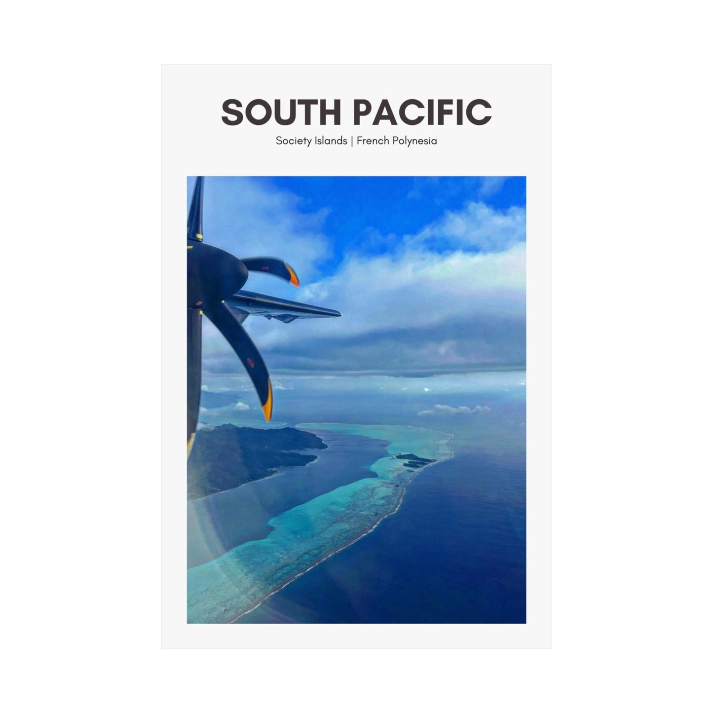 South Pacific Flight View Vertical Poster - SOLO SOHI Travel Shop