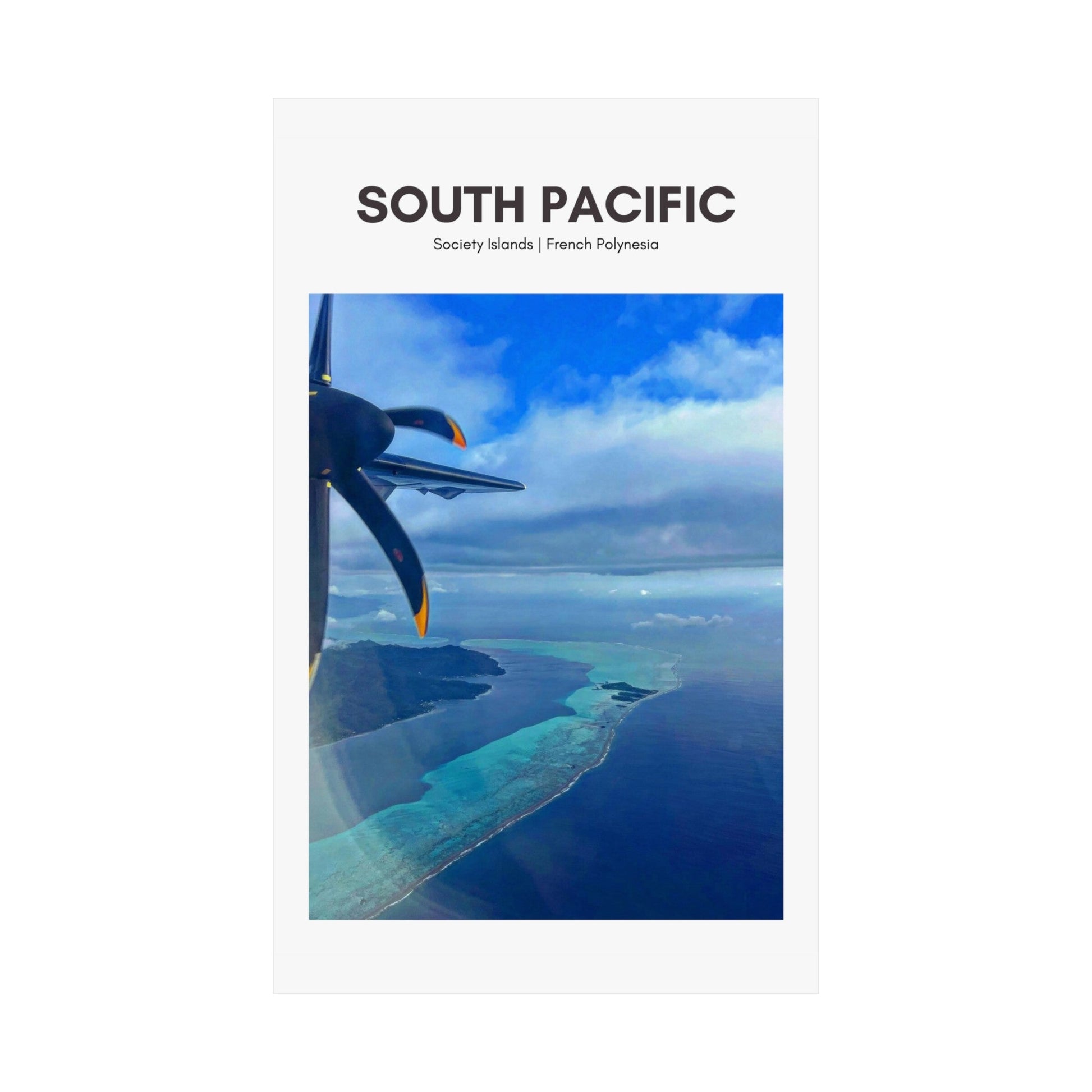 South Pacific Flight View Vertical Poster - SOLO SOHI Travel Shop