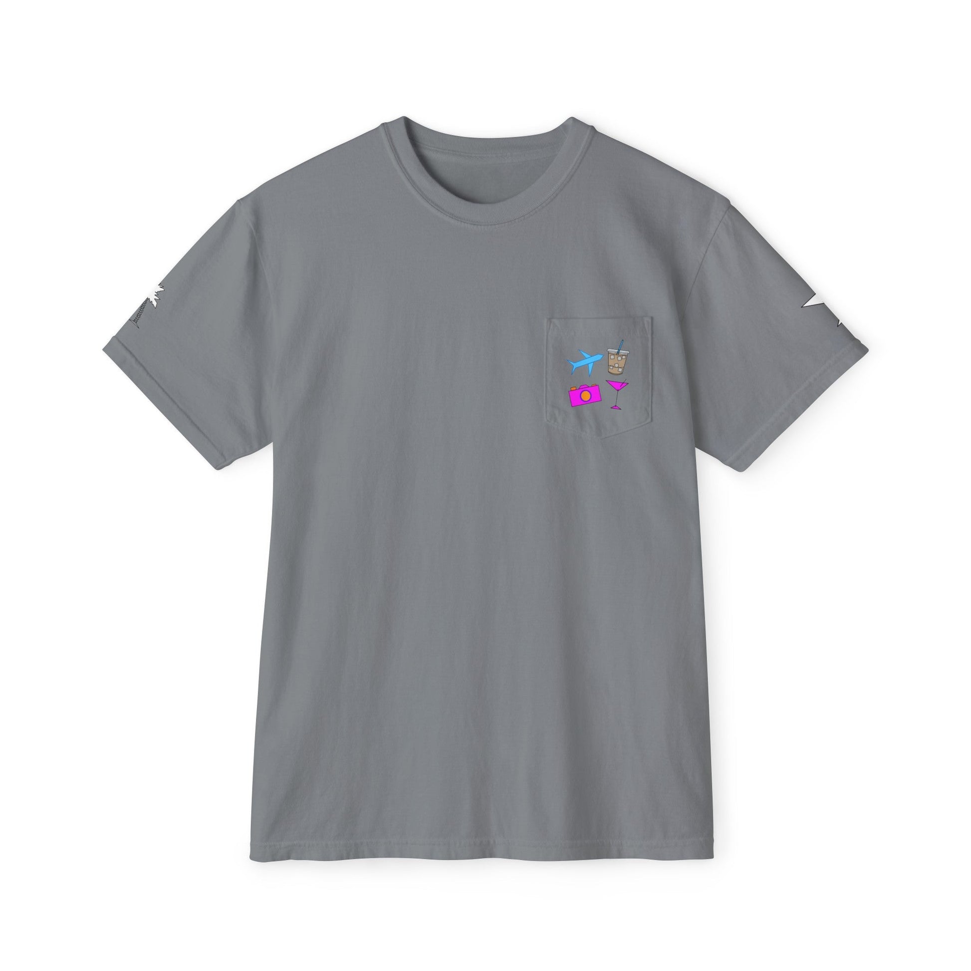 Travel Check - In Pocket T - Shirt (Comfort Colors) - SOLO SOHI Travel Shop