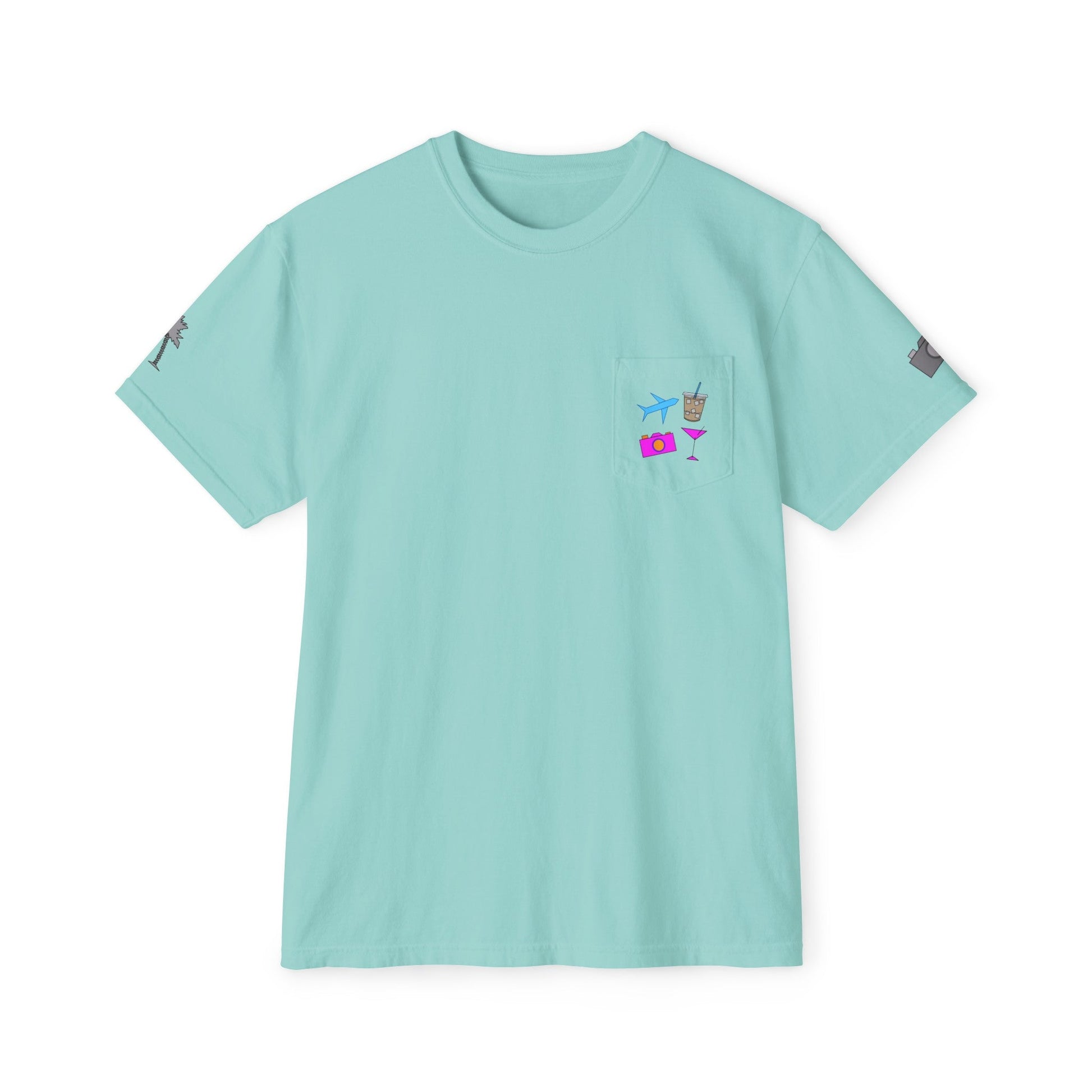 Travel Check - In Pocket T - Shirt (Comfort Colors) - SOLO SOHI Travel Shop