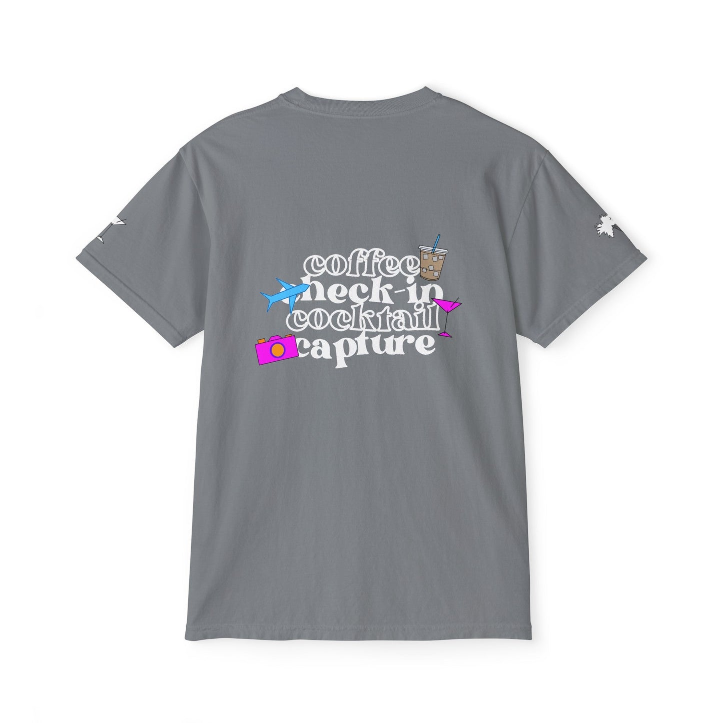 Travel Check - In Pocket T - Shirt (Comfort Colors) - SOLO SOHI Travel Shop