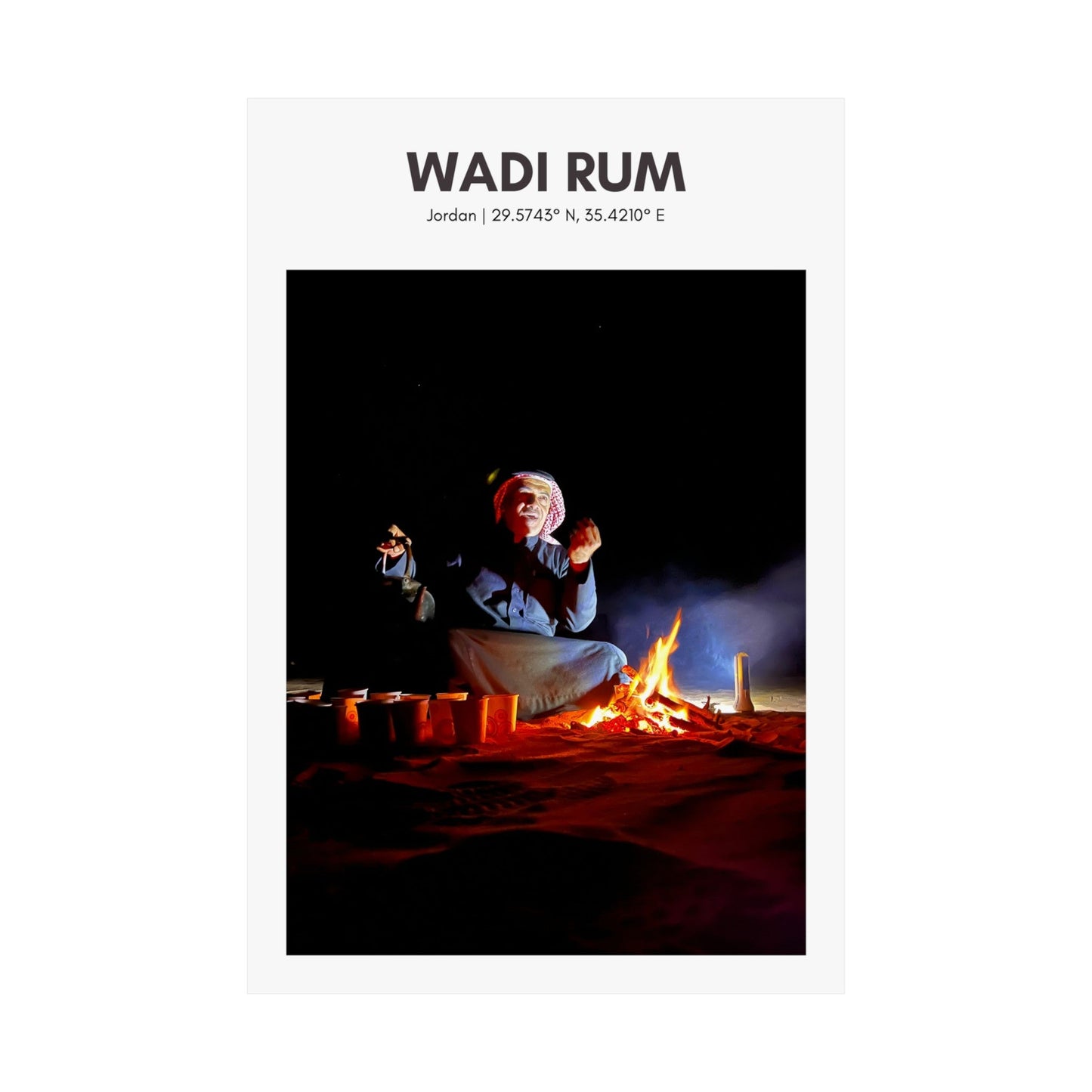 Wadi Rum Storyteller Vertical Poster - SOLO SOHI Travel Shop