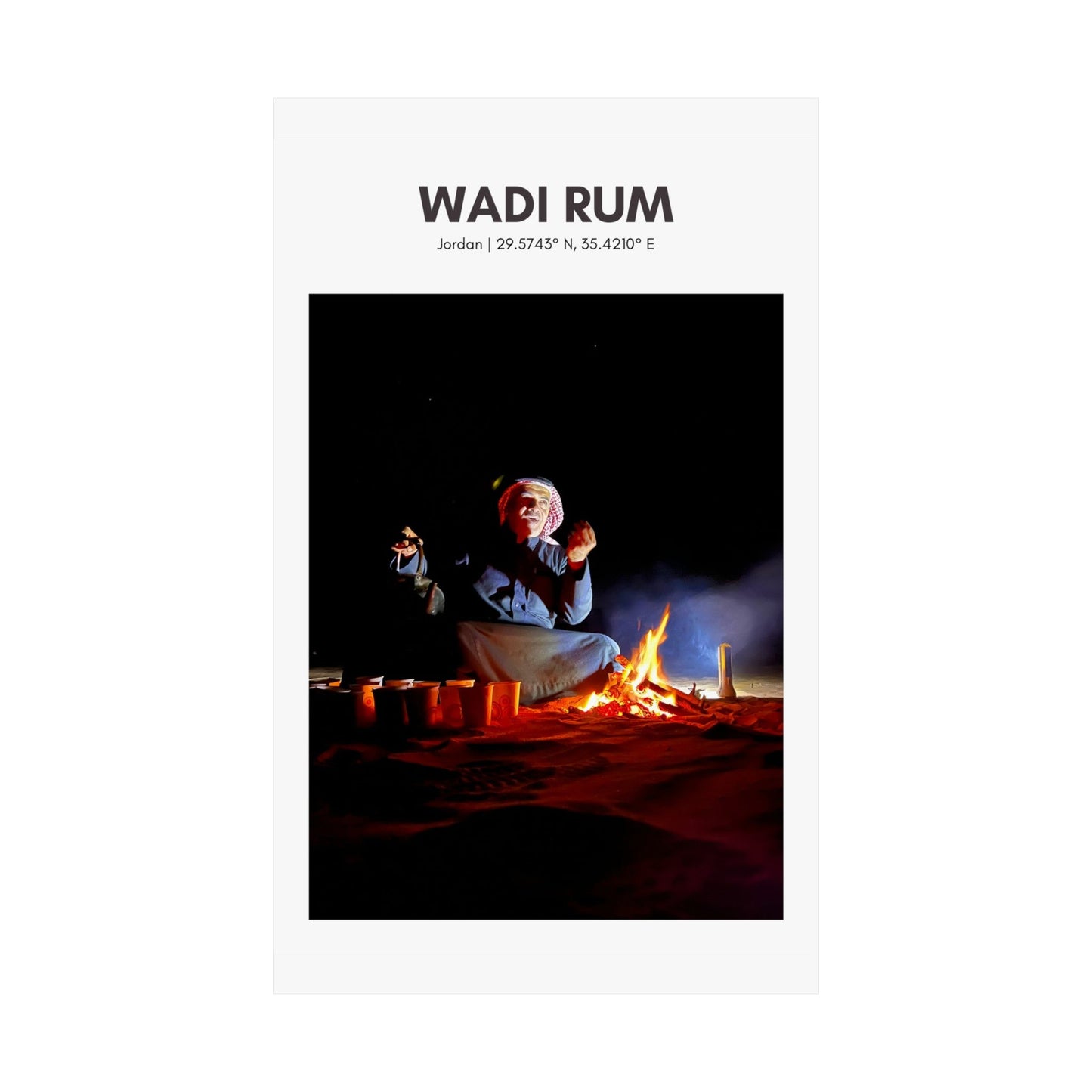 Wadi Rum Storyteller Vertical Poster - SOLO SOHI Travel Shop